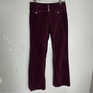 Anthropologie Pilcro High Rise Trouser Bootcut Pants Womens 26 Purple Corduroy